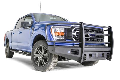 Fab Fours® Ford F 150 2022 Black Steel Elite Full Width Blacked Front Hd Bumper With Full