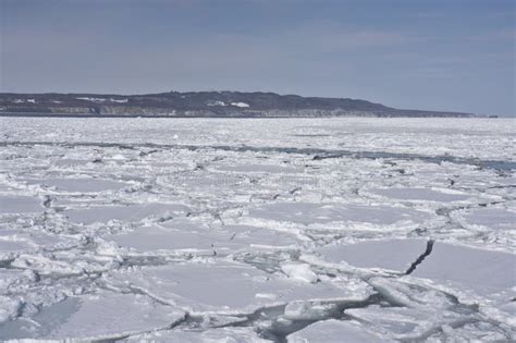 Drift Ice in the Offing of the Abashiri Port, Hokkaido, Japan Stock ...