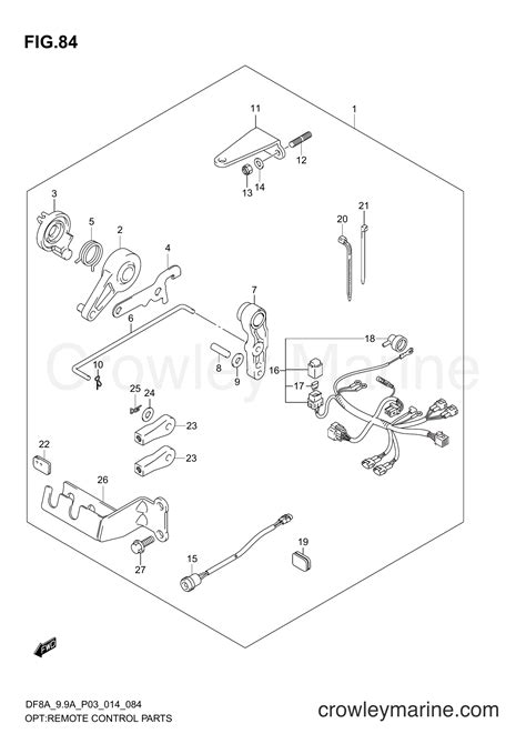 Opt Remote Control Parts Df A P Serial Range Four Stroke Outboard