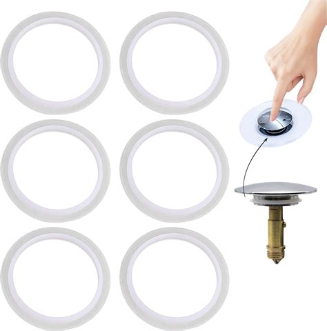 6 Pieces Of Silicone Sealing Rings Sink Plug Sealing Rings Drain