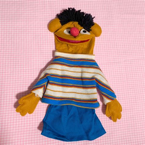 Vintage 1980s Sesame Street Cloth Bert Ernie Felt Hand Puppet Etsy