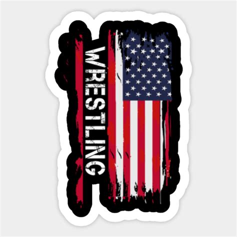 Wrestling Patriotic Usa Flag Wrestling Sticker Teepublic