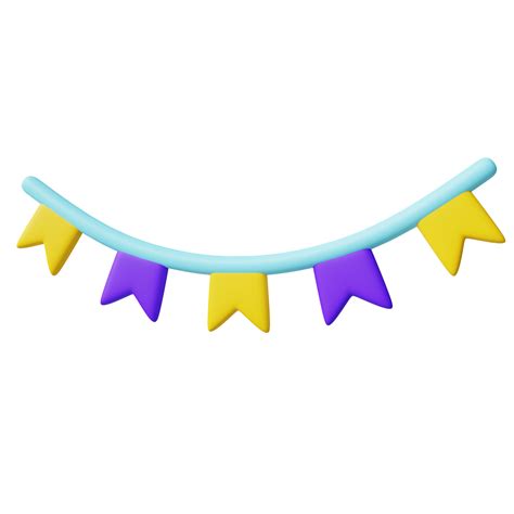 3d Illustration Of Birthday Party Decoration 14069949 PNG