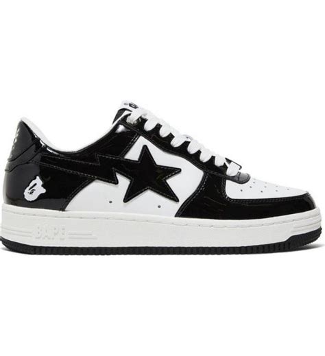 A Bathing Ape Bape Sta Patent Leather Black White