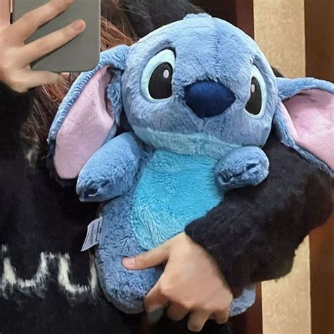MINISO Disney Anime Hobby Stitch Winter Extra Large Plush Hot Water Bottle Home Water Filling