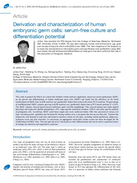 Pdf Derivation And Characterization Of Human Embryonic Stem Cell