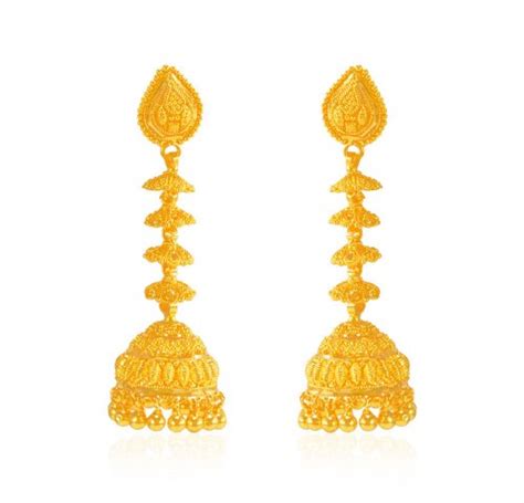 22k Gold Jhumka Earrings Ajer65050 22 Karat Gold Jhumka Earrings