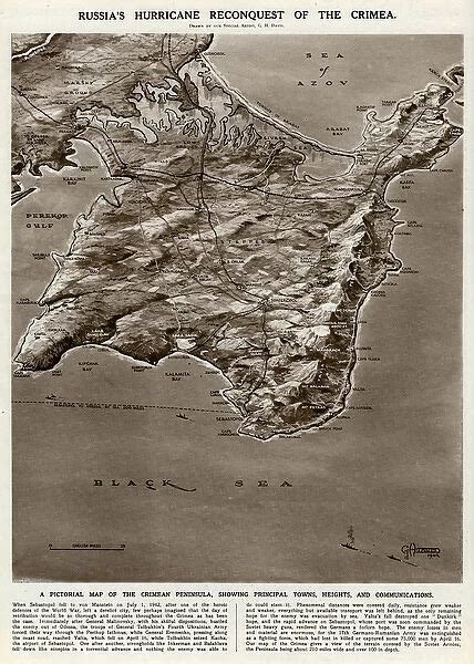 Map of the Crimean peninsula by G. H. Davis available as Framed Prints ...