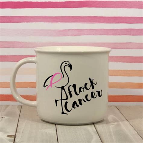 Flock Cancer Coffee Mug Breast Cancer Coffee Mug Flamingo Etsy