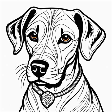 Premium AI Image | cute dog coloring page