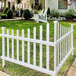 No Dig Vinyl Corner Picket Accent Fence In W X In H Unassembled