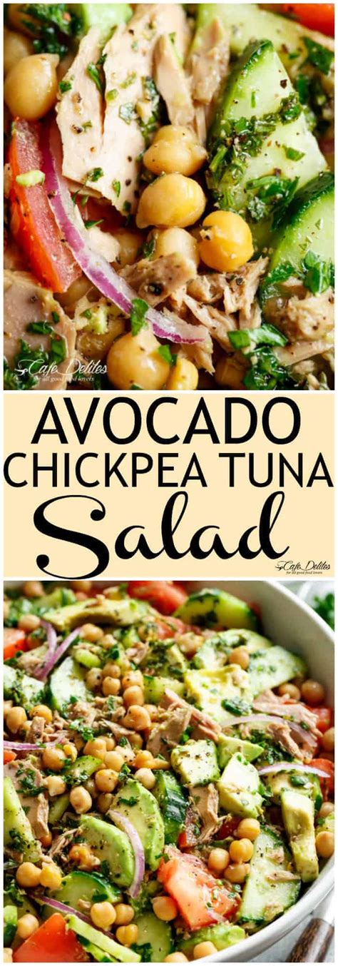 Avocado Chickpea Tuna Salad Recipe Cafe Delites