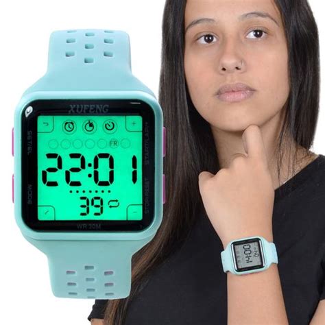 Rel Gio Feminino Masculino Adulto Infantil De Pulso Digital Luz Led