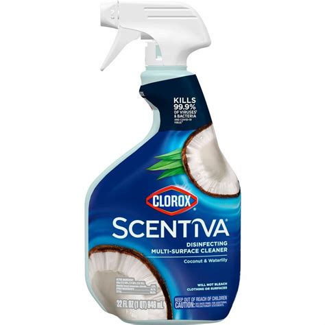 Clo31774 Clorox Scentiva Multi Surface Cleaner Bleach Free Spray 32 Fl Oz 1 Quart