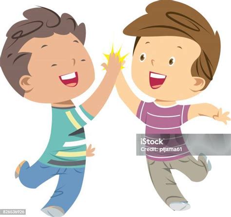 kids high  stock illustration  image  friendship