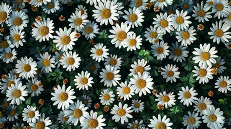 White Chamomile Flower Pattern Seamless Wallpaper Background 47426352