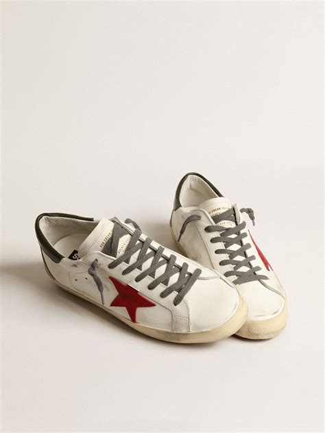 Mens Super Star With Red Suede Star And Green Leather Heel Tab
