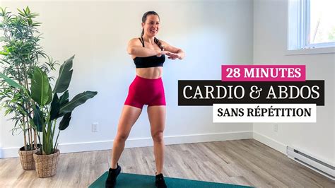 28 min cardio et abdos workout à la maison sans répétition et sans