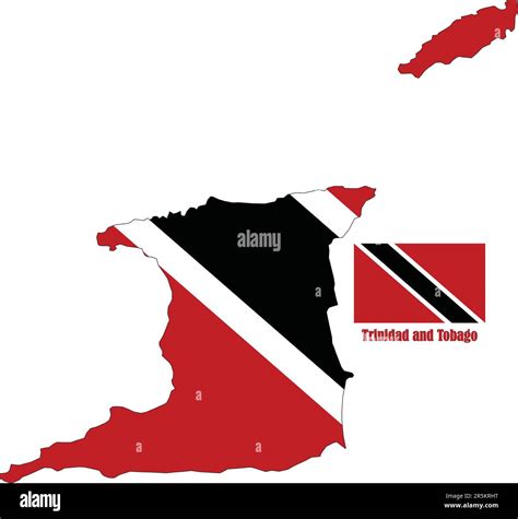 Trinidad And Tobago Map And Flag Stock Vector Image And Art Alamy