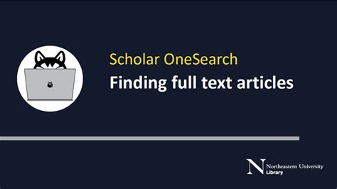 Scholar Onesearch Finding Full Text Articles