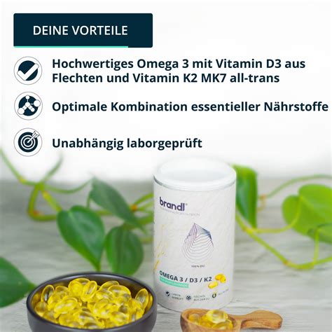 Brandl® Omega 3 D3 K2 Kapseln Aus Fischöl Epa Dha Im 2 1 Verhältnis