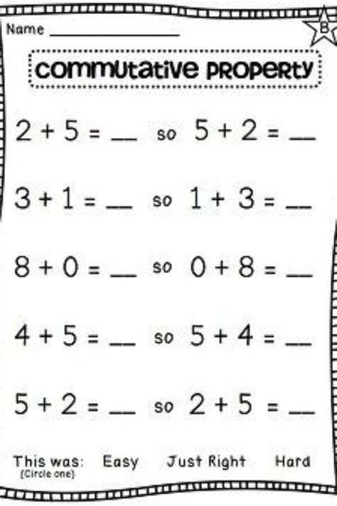 Addition Commutative Property Worksheets