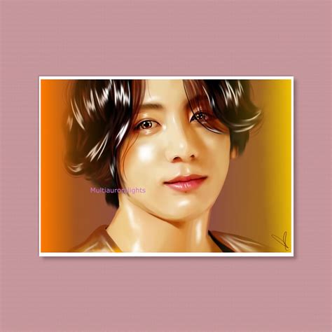 Jungkook From Bts Original K Pop Fanart Print Etsy