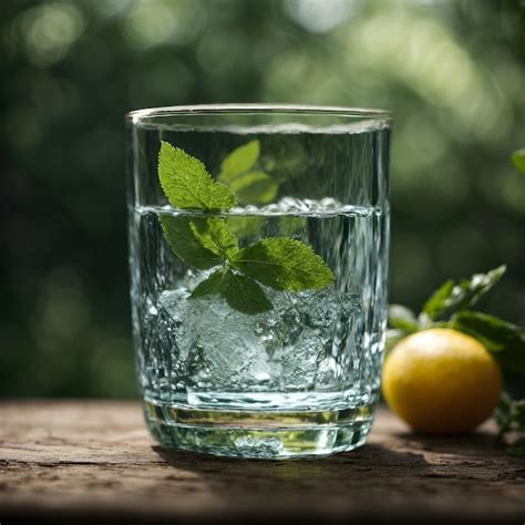 Premium Ai Image Natures Refreshment Glass Of Water On A Natural