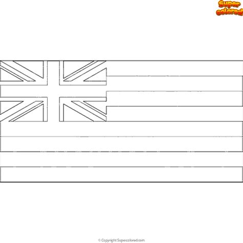 Coloring Page Flag Of Hawaii United States