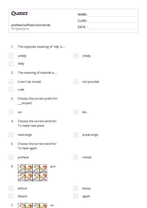 Root Words Worksheets For Rd Grade On Quizizz Free Printable