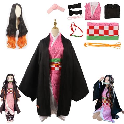 Kamado Nezuko Cosplay Kostüm Anime Dämonen töter Kimono Kimetsu kein