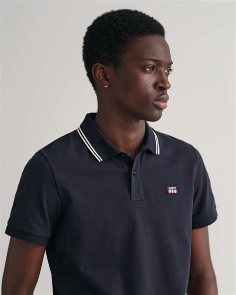 GANT Erkek Siyah Regular Fit Logolu Polo 2062013 XL 100 PAMUK BLACK