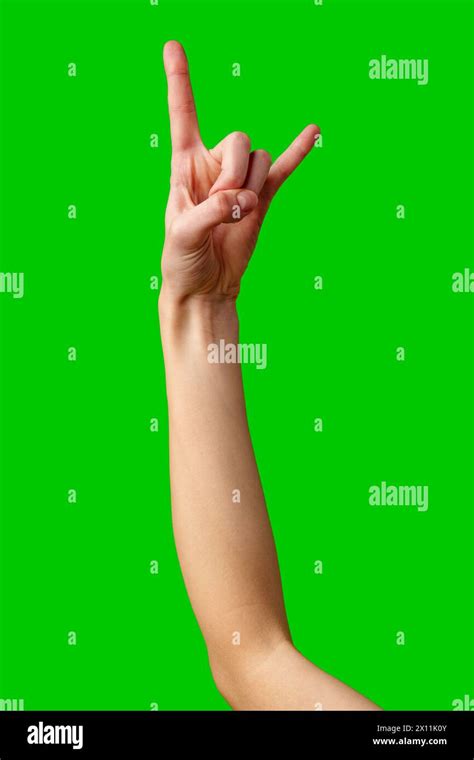Person Making Peace Sign Gesture Stock Photo Alamy