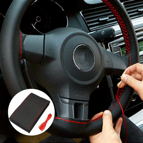 Funda De Cuero Para Volante De Coche Diy Volante De Cuero Trenzado Con