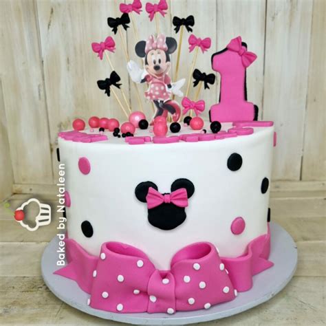 Minnie Polka Dot Bow Birthday Cake 2 Baked By Nataleen