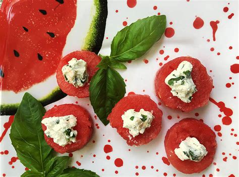 Basil And Goat Cheese Watermelon Party Bites Watermelon Times