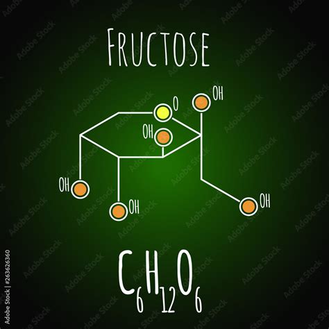 Fructose Fruit Sugar Molecule Component Of High Fructose Corn Syrup