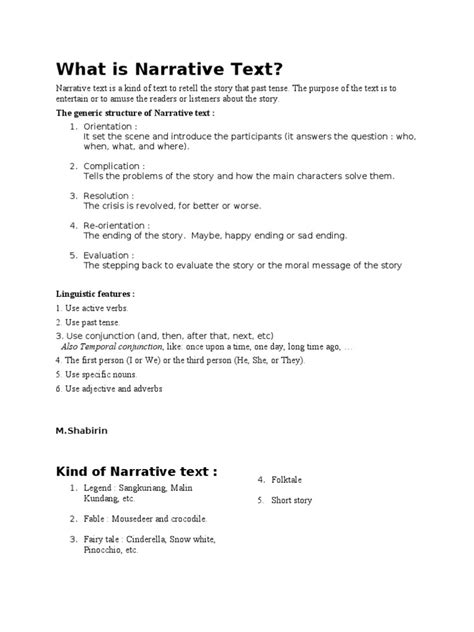 Contoh Narrative Text Beserta Generic Structure Berbagai Contoh