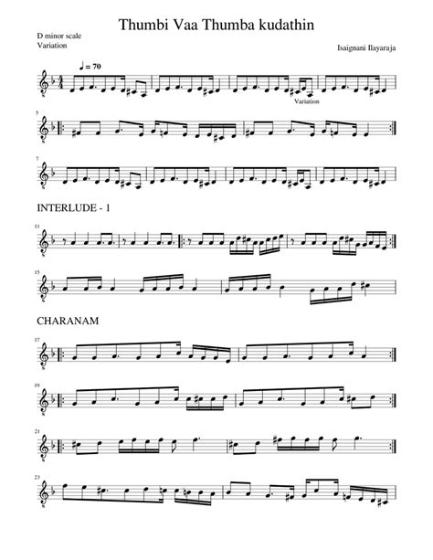 Thumbi_Vaa_Thumba_kudathin Sheet music for Guitar (Solo) | Musescore.com