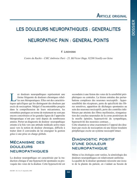 Les Douleurs Neuropathiques