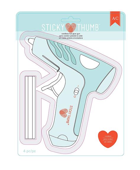 American Crafts Sticky Thumb Cordless Mini Hot Glue Gun Blue Bigamart