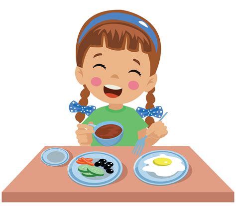 Clipart Boy Eating Breakfast