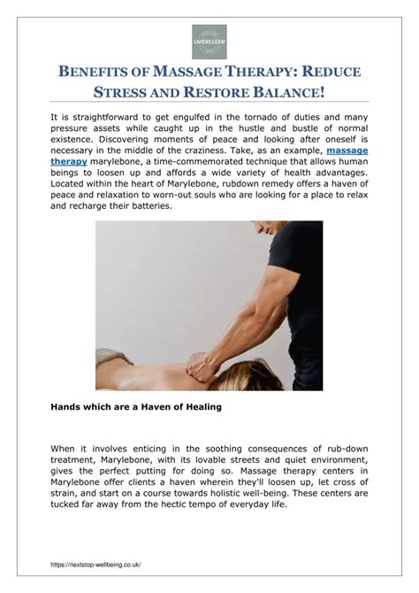 Ppt Benefits Of Massage Therapy Reduce Stress And Restore Balance