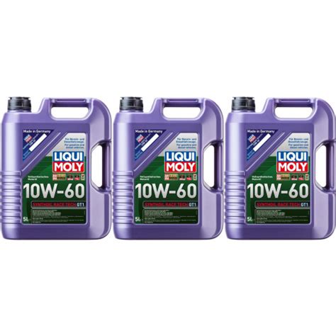 Liqui Moly 1391 Synthoil Race Tech GT1 10W-60 Motoröl 3x 5 = 15 Liter ...