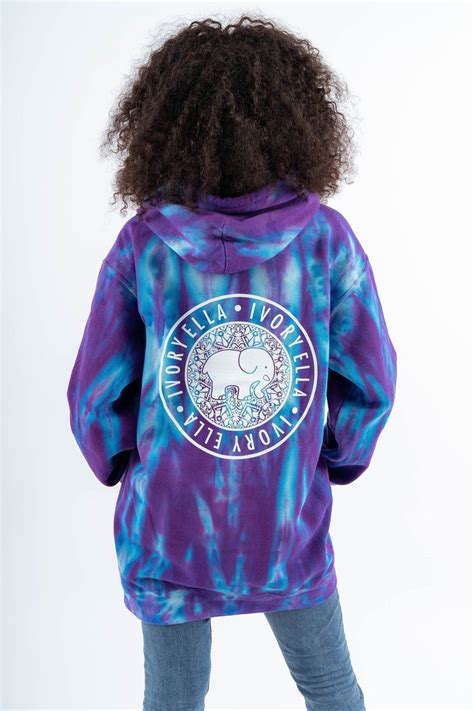 Oversized Turquoise And Purple Tie Dye Hoodie Ivory Ella Hoodies Tie