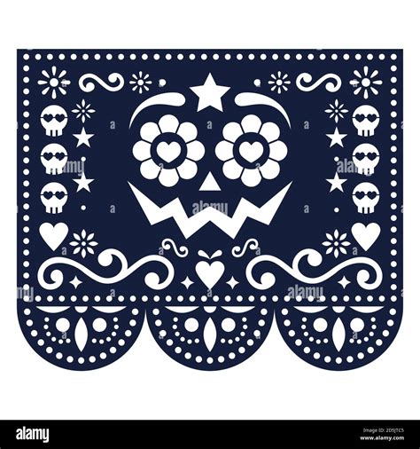 Halloween y día de los muertos Papel Papado Diseño vectorial con cara