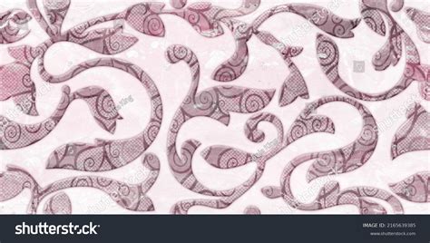 Pink Wall Tiles Design High Resolution Stock Illustration 2165639385