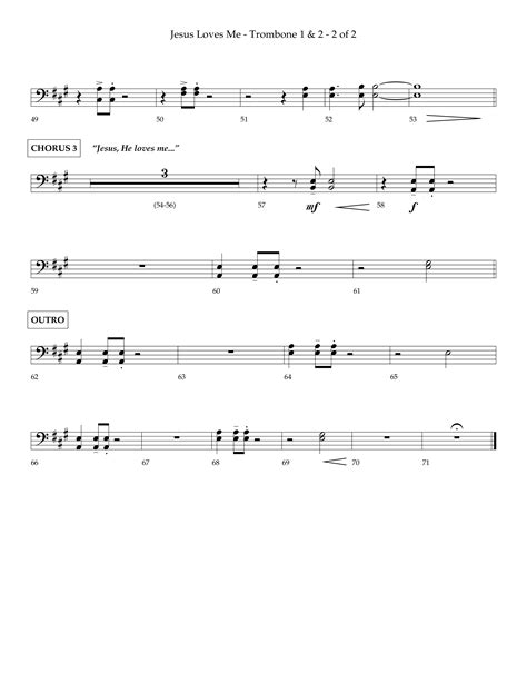 Jesus Loves Me Choral Anthem Satb Trombone Sheet Music Pdf Lifeway