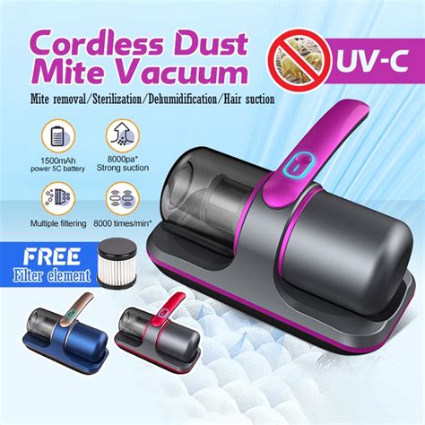 Pa Cordless Dust Mite Remover Vacuum Handheld Wireless Dust Mite