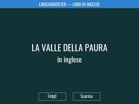 La Valle Della Paura In Inglese Leggi Il Libro Online Scarica PDF